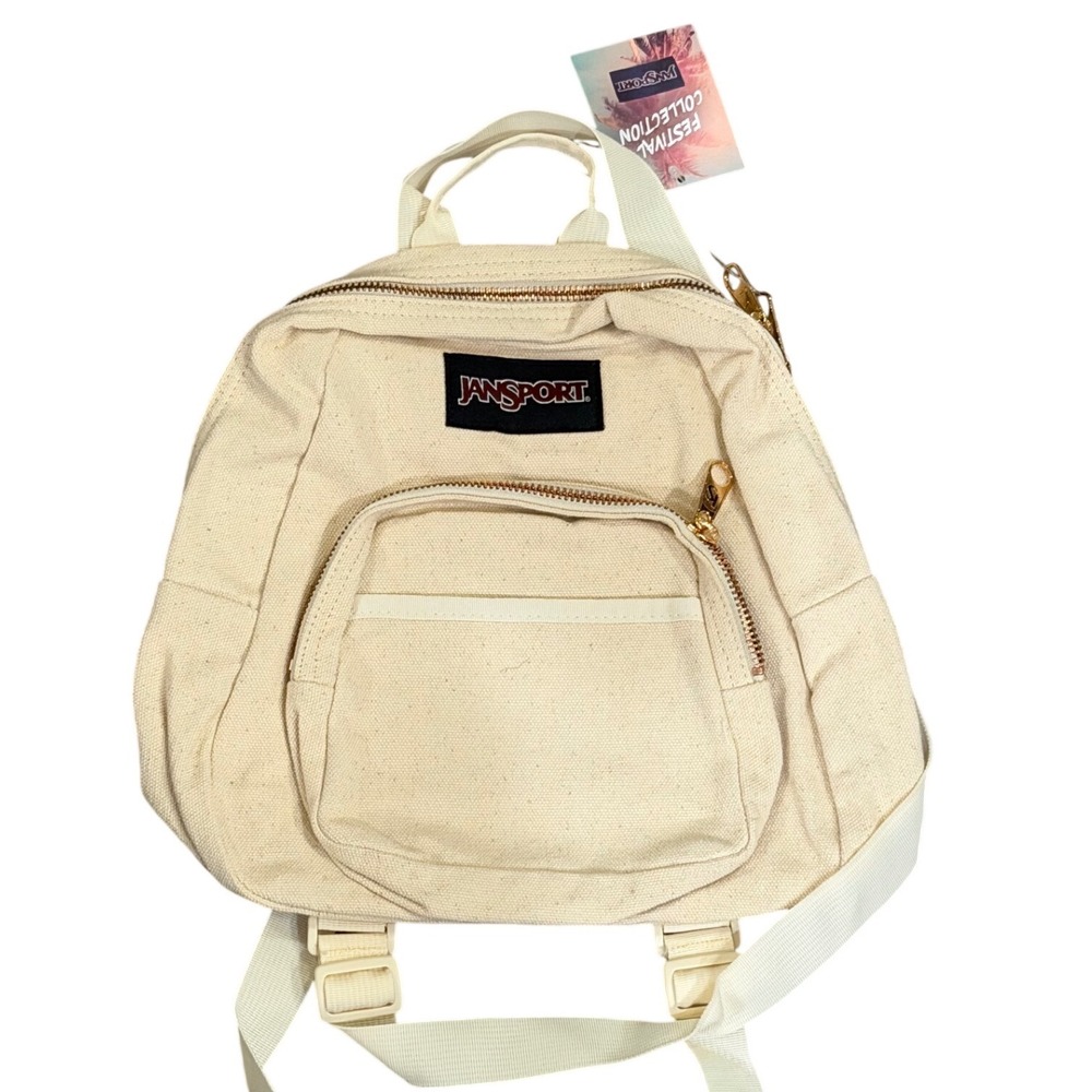NWT JanSport Half Pint FX Mini Backpack Festival Collection Cream Rose Gold